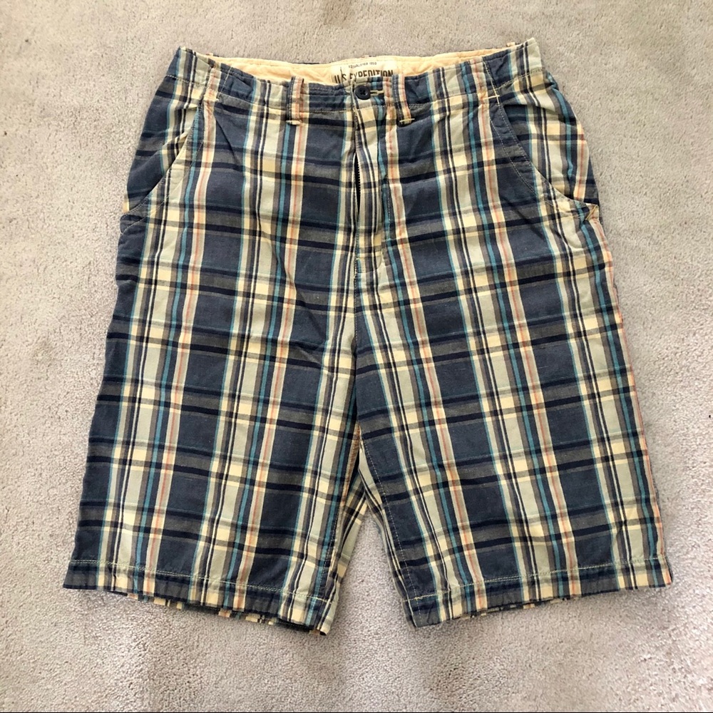 Madras Plaid Bermuda Shorts Sz: 16 | Yellow Blue